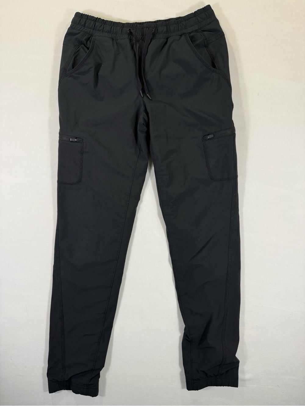 Eddie Bauer Woman’s Black Cargo Drawstring Jogger Jumpsuit
